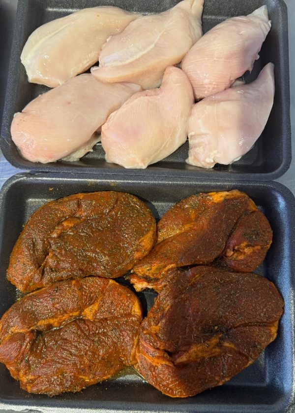 Minted Lamb steaks & chicken fillet  combo
